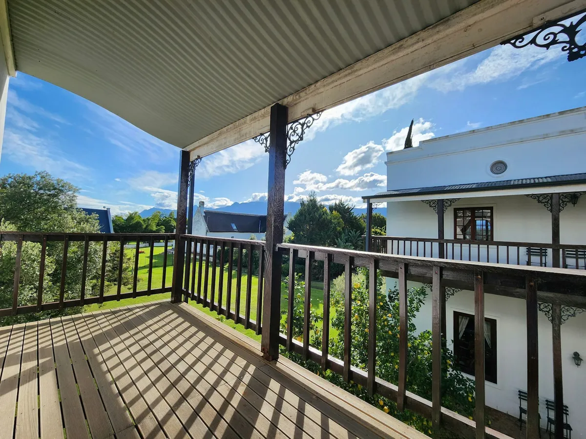 Wooden balcony overlooking the courtyard